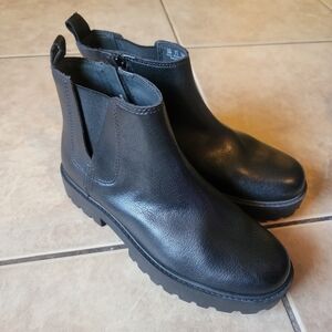 Black Leather Ankle Boots